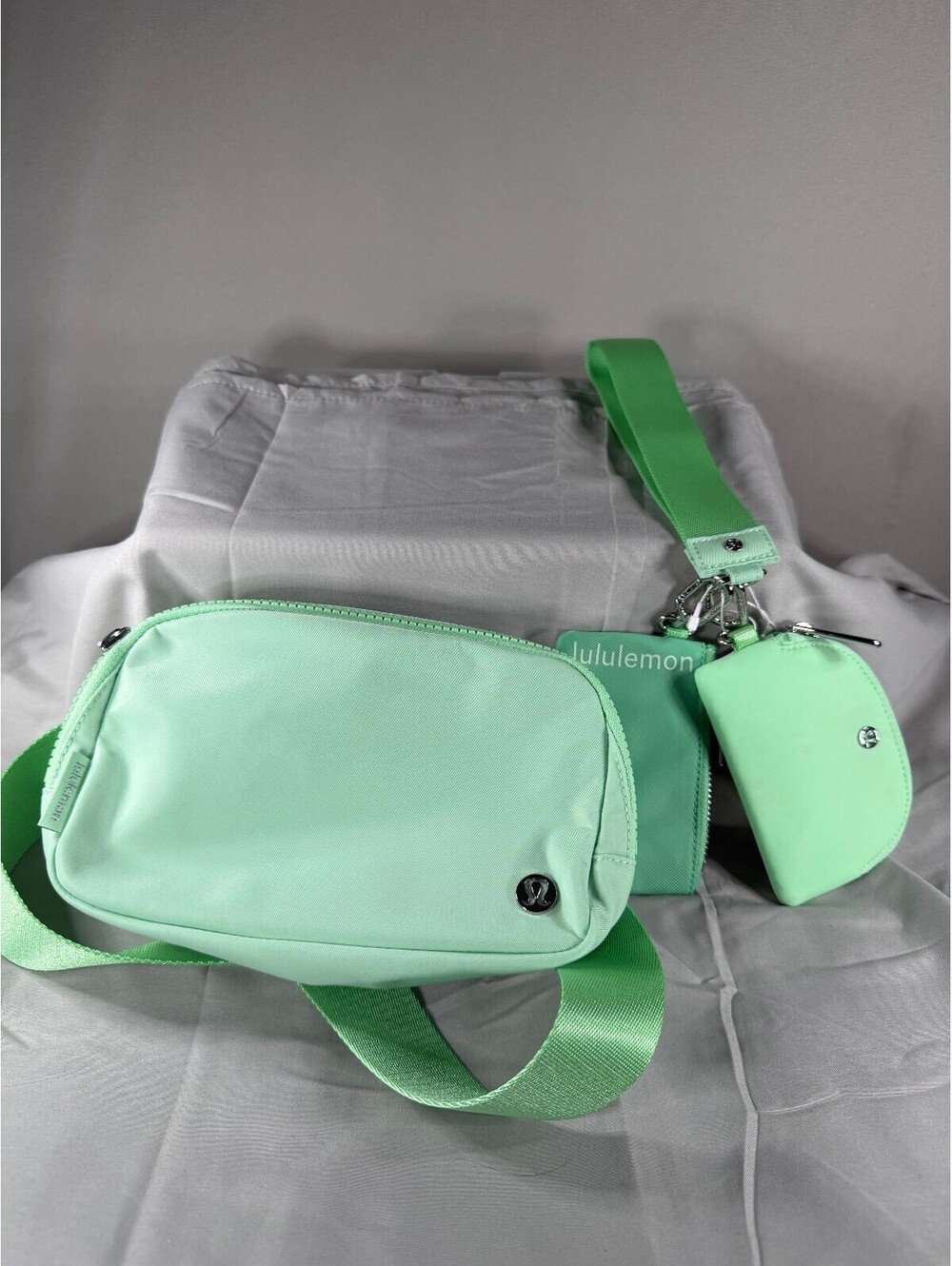 Lululemon Everywhere Belt Bag & Dual Pouch Wristlet in Citra Lime NWT